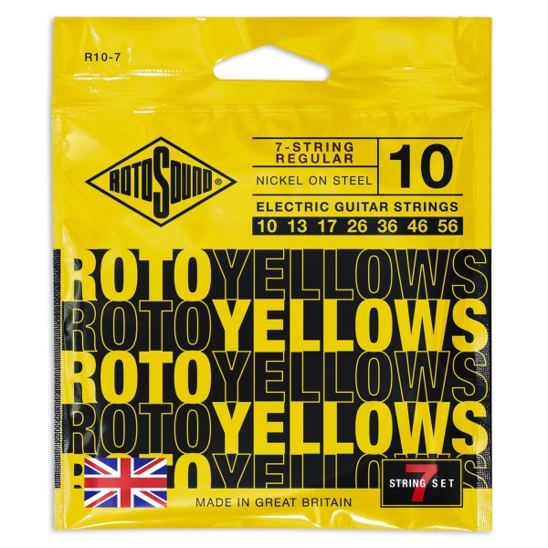 Rotosound R10-7 Roto Yellow Nickel 7-String Set, 10-56