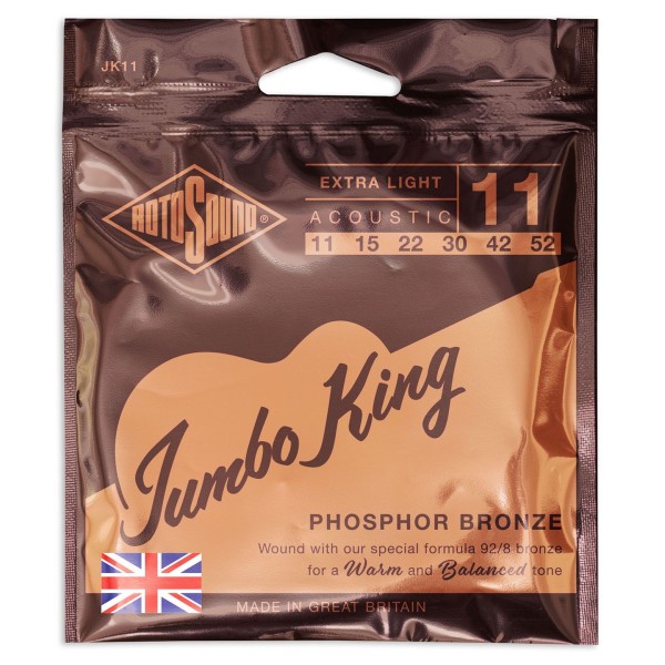 Rotosound Jumbo King JK11 Phosphor Bronze Acoustic Strings, 11-52