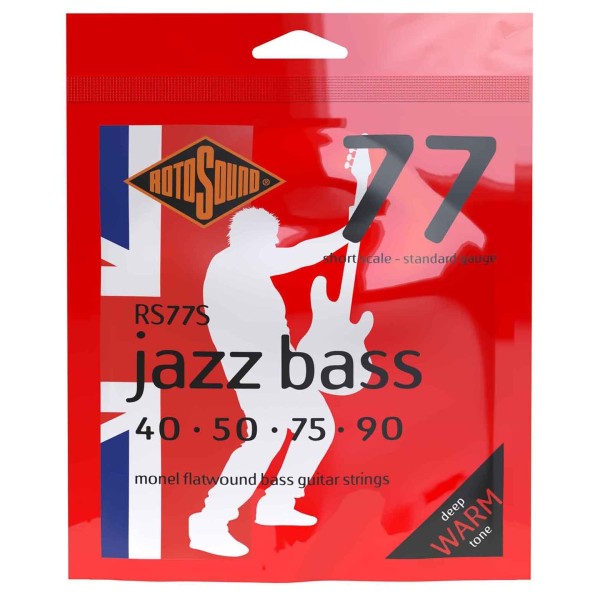 Rotosound RS77S Jazz Bass Flatwound Bass Guitar Strings, 40-90