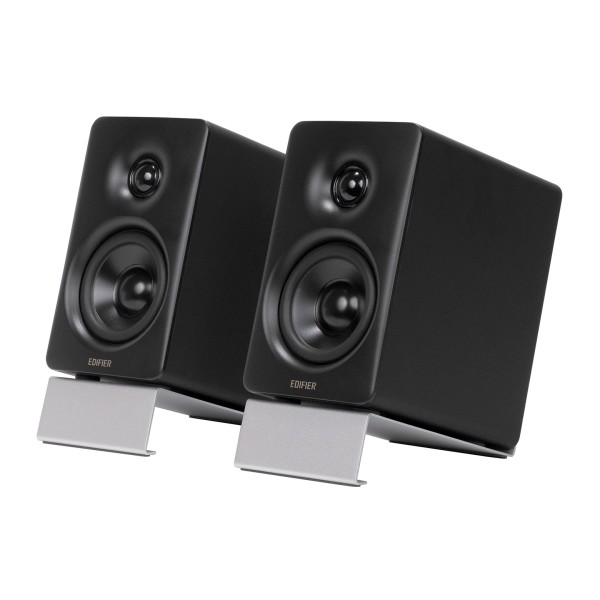 Edifier M60 2.0 Compact Desktop Hi-Res Bluetooth Speaker System With Stands, Black - stands lean to