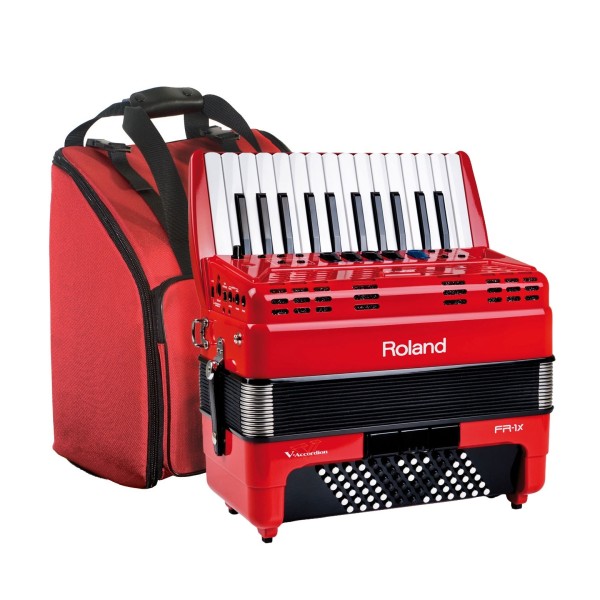 Roland FR-1X Piano-Type V-Accordion, Red with Bag 1