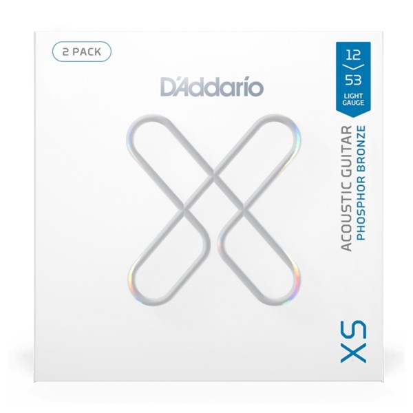D’Addario XS Phosphor Bronze Acoustic Guitar Strings Light, 12–53 Pack of 2