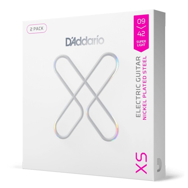 D’Addario XS Nickel Electric Guitar Strings Super Light, 9–42 Pack of 2