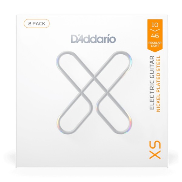 D’Addario XS Nickel Electric Guitar Strings Regular Light, 10–46 Pack of 2