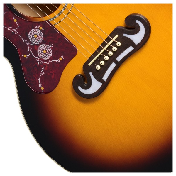 Epiphone J-200 Studio Left Handed, Vintage Sunburst - bridge