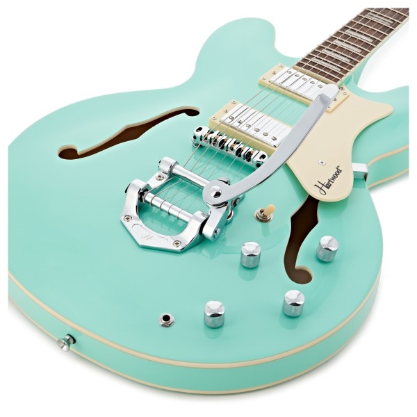 Hartwood Revival Vibrato Semi Acoustic Guitar & Hard Case, Jade Green