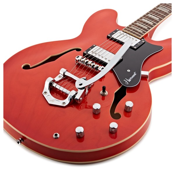 Hartwood Revival Vibrato Semi Acoustic Guitar & Hard Case, Burnt Orange