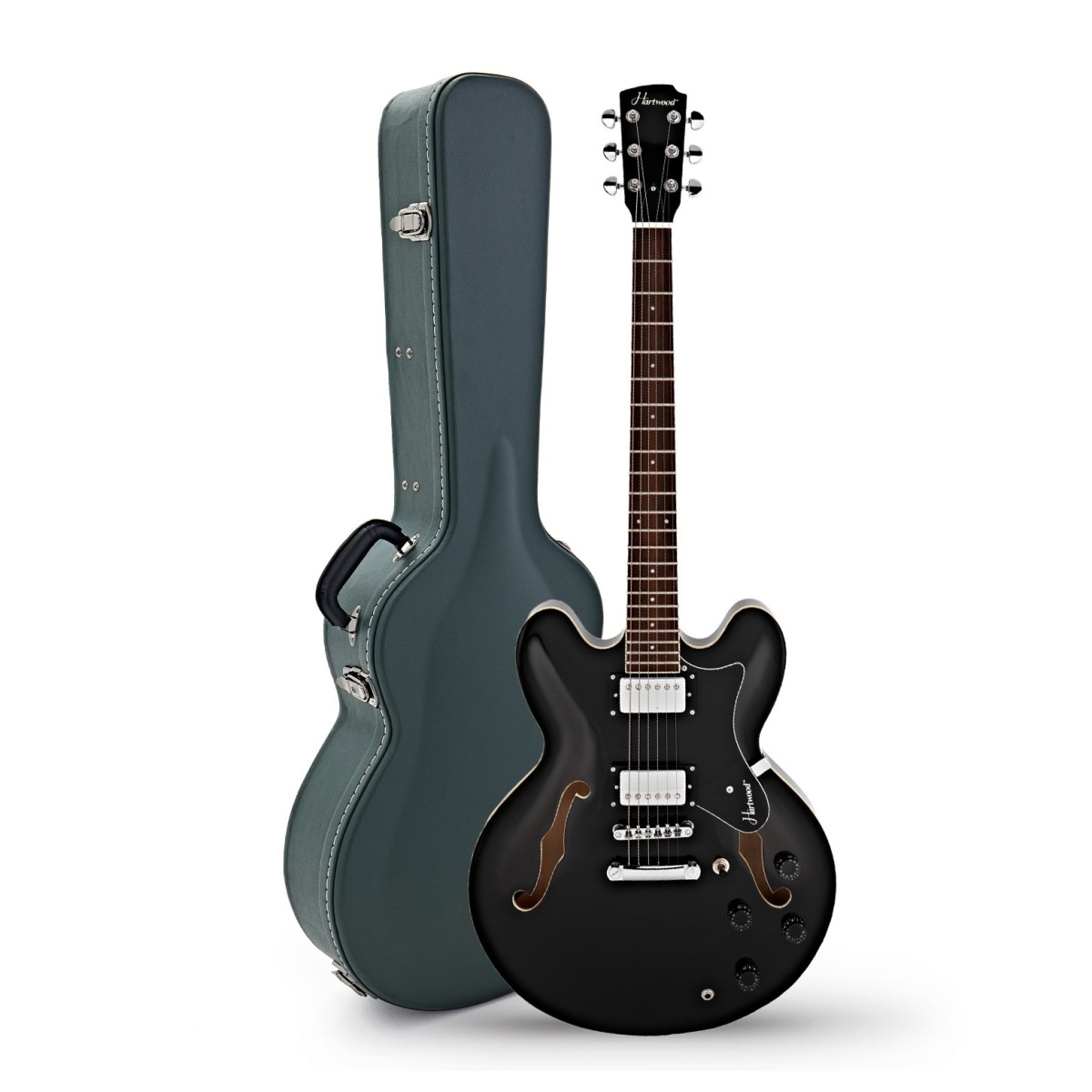 Click to view product details and reviews for Hartwood Revival Semi Acoustic Guitar Hard Case Jet Black.