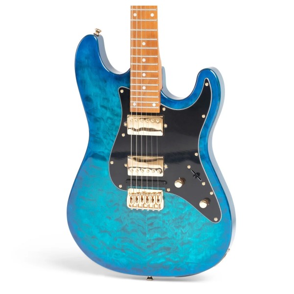 Jamstik Deluxe MIDI Guitar and Hard Shell Case, Ocean Burst with Black Pick Guard - Body
