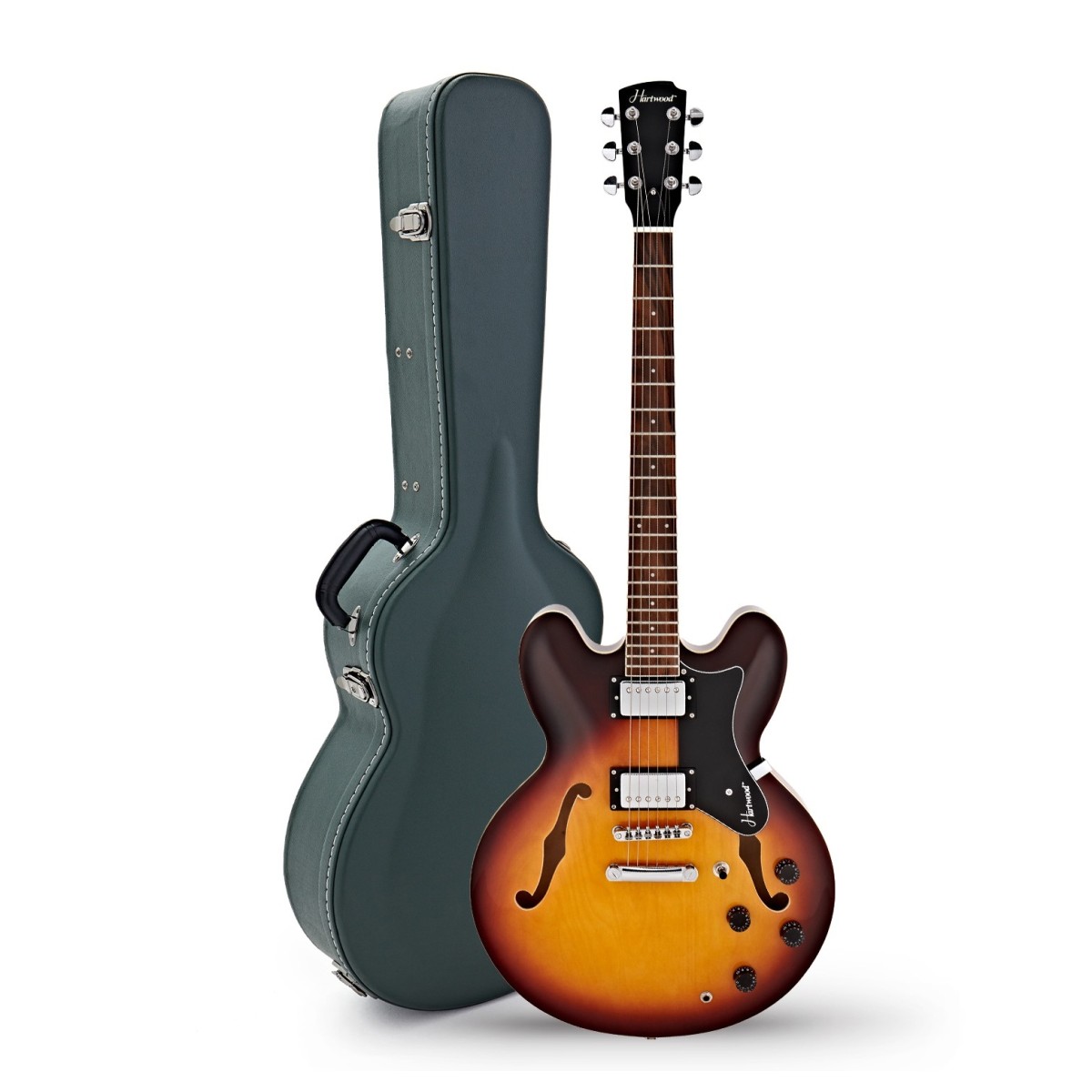 Click to view product details and reviews for Hartwood Revival Semi Acoustic Guitar Hard Case Sunburst.