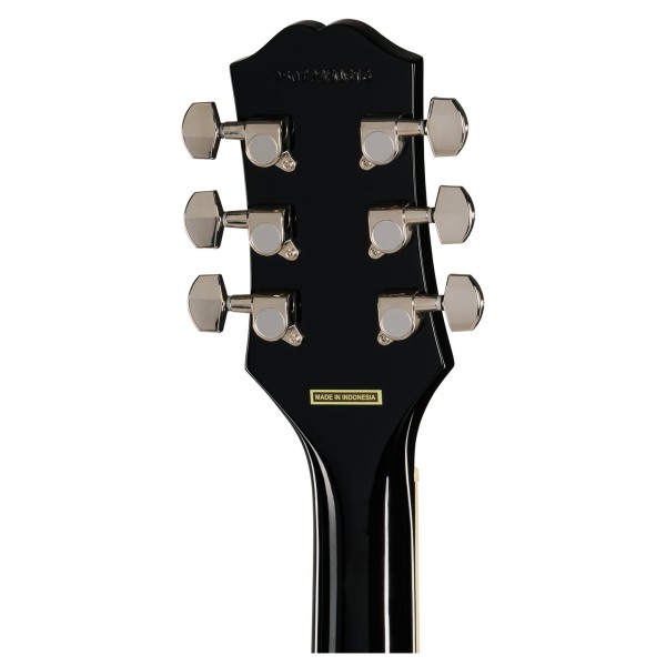 Epiphone Les Paul Tribute Plus Left Handed, Ebony Burst - back of headstock