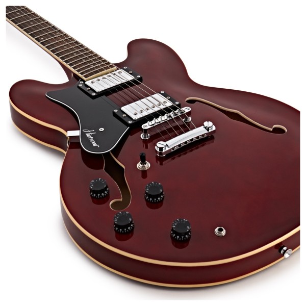 Hartwood Revival Vibrato Semi Acoustic Guitar, Cherry Red