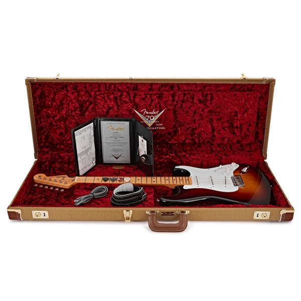Fender Custom Shop Limited 70th Anniversary 1954 Stratocaster Time Capsule, 2-Colour Sunburst - case interior