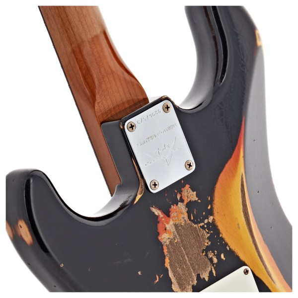Fender Custom Shop '61 Stratocaster Heavy Relic, Aged Black Over 3 Tobacco Sunburst #CZ579686