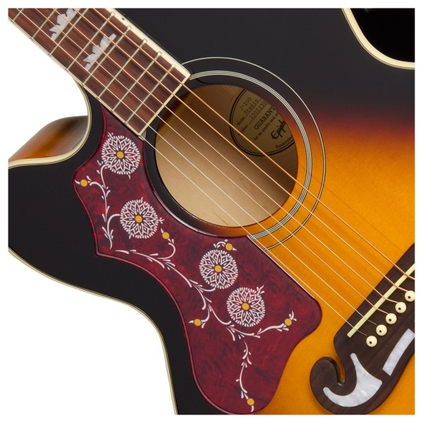 Epiphone J-200 Studio EC Left Handed, Vintage Sunburst - soundhole