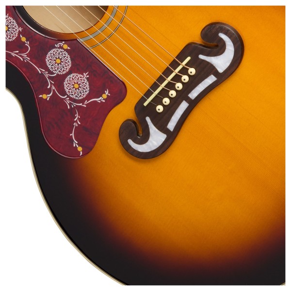 Epiphone J-200 Studio EC Left Handed, Vintage Sunburst - bridge