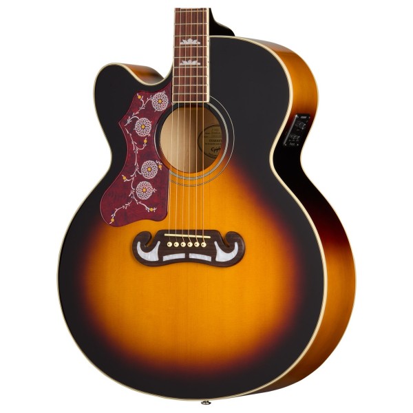 Epiphone J-200 Studio EC Left Handed, Vintage Sunburst - body