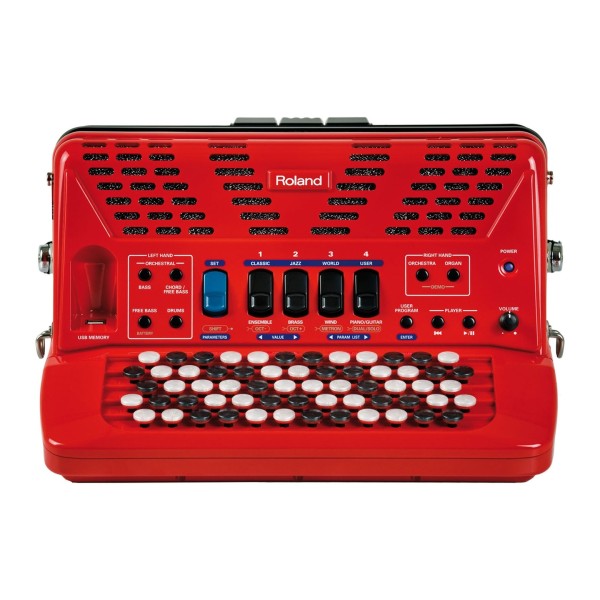 Roland FR-1XB Compact Button Type V-Accordion with Speakers, Red with Bag 4