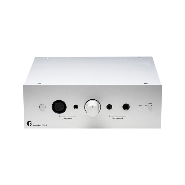 Pro-Ject Head Box DS3 B Headphone Amplifier, Silver front 