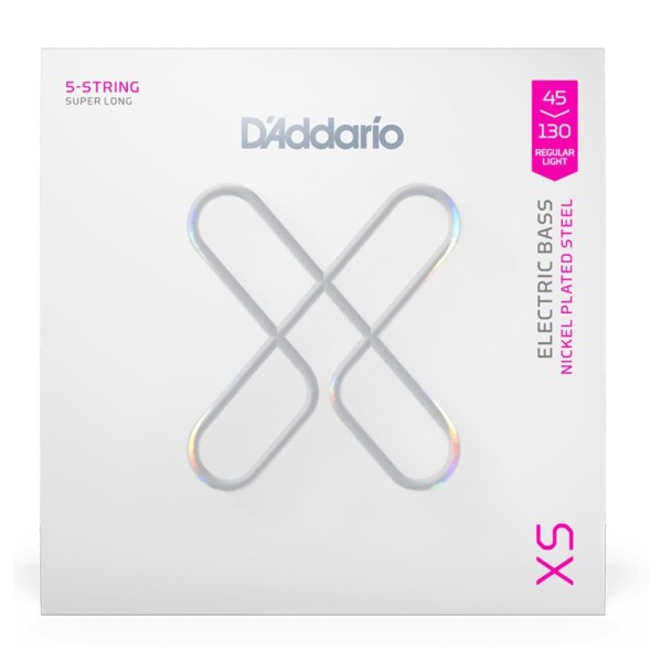 D’Addario XS Nickel Plated Steel Bass Strings Super Long Scale 5-String, 45–130