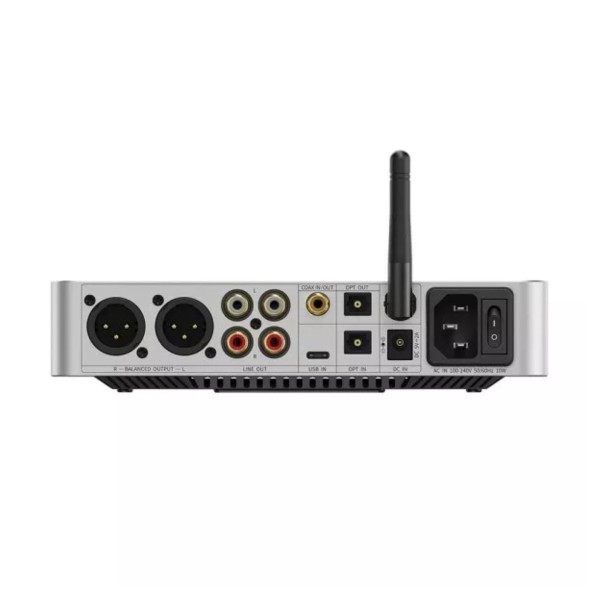 FiiO BR15 R2R Desktop Bluetooth Receiver, Silver rear 