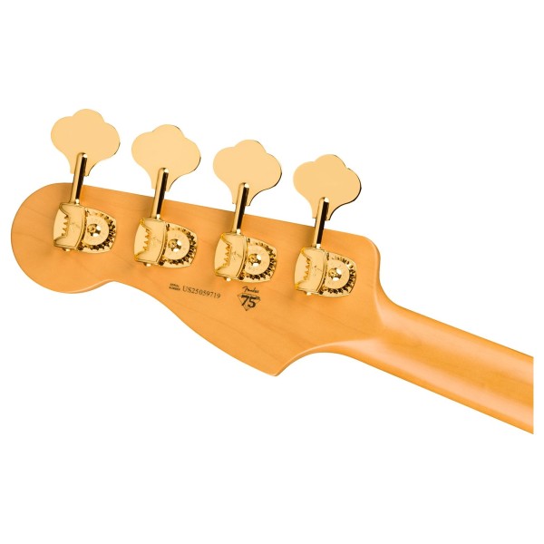 Fender 75th Anniversary American Professional II PJ Bass RW, 2-Color Sunburst - back of headstock