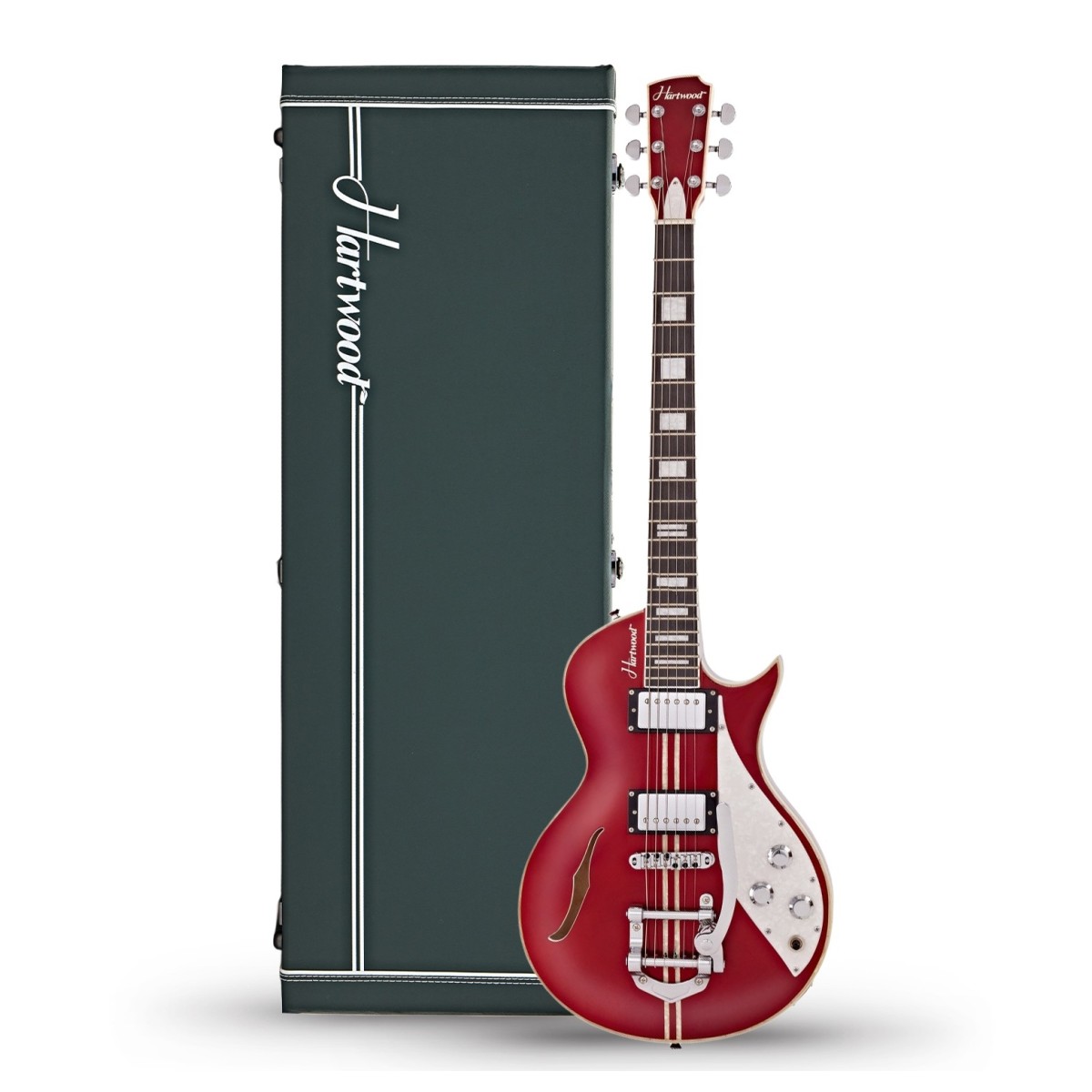 Click to view product details and reviews for Hartwood Speedway Vibrato Electric Guitar Hard Case Lipstick Red.