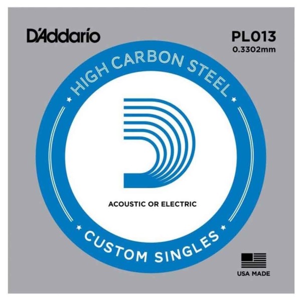 D'Addario PL013 Single Plain Steel .013