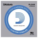 D'Addario PL008 Single Plain Steel .008