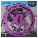 D'Addario EXL120BT Nickel Wound Super Light Set, 09-40