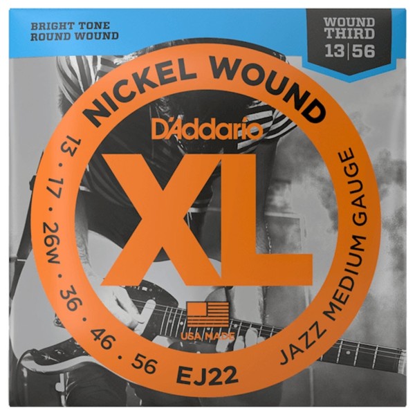 D'Addario EJ22 Electric Guitar Strings, Jazz Light 13-56