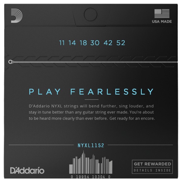 D'Addario NYXL 6-String Nickel Wound Electric Strings, 11-52 - back