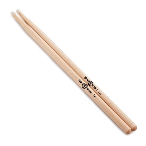 7A Nylon Tip Maple Drumsticks by Gear4music
