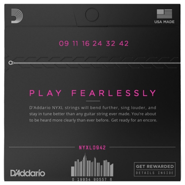 D'Addario NYXL0942 Electric Guitar Strings, Super Light, 09-42 - back