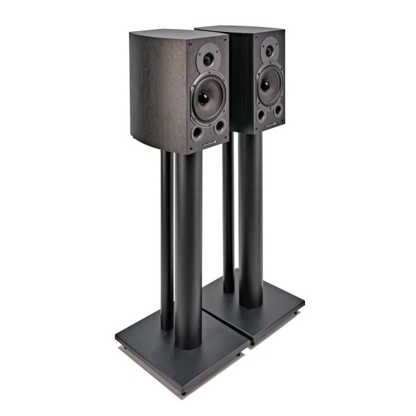 Wharfedale Diamond 9.1 Speakers with Stands, Black - Angled