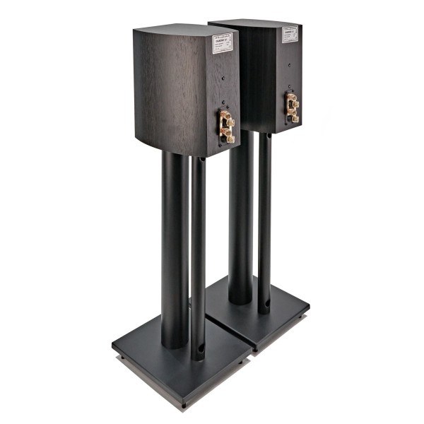 Wharfedale Diamond 9.1 Speakers with Stands, Black - Angled, rear view