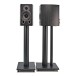 Wharfedale Diamond 9.1 Speakers with Stands, Black - Angled, front and side view