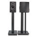 Wharfedale Diamond 9.1 Speakers with Stands, Carbon - Angled, front and side view