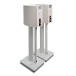 Wharfedale Diamond 9.1 Speakers with Stands, White - Rear view, angled
