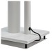 Wharfedale Diamond 9.1 Speakers with Stands, White - Close-up, speaker cable management, bottom