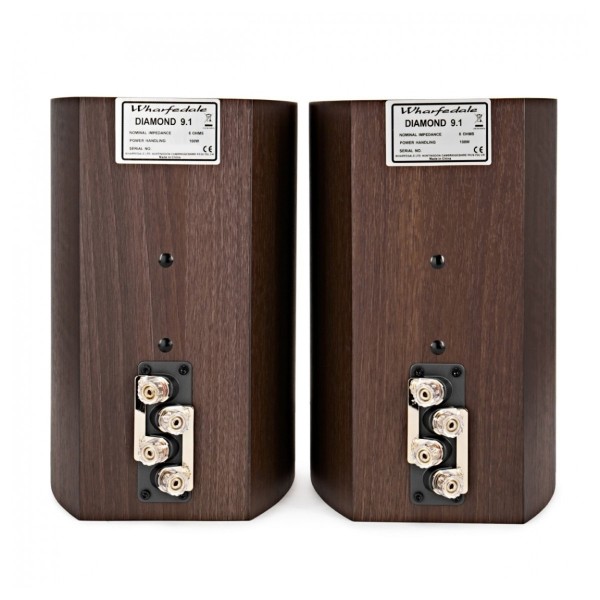 Wharfedale Diamond 9.1 Speakers with Stands, Walnut - Speaker, rear view
