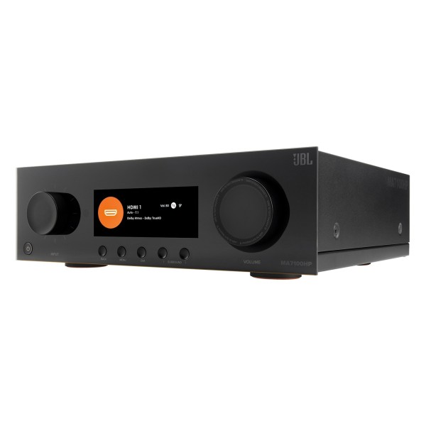 JBL MA710HP 7.2 Channel 8K High Performance AV Receiver, Black - Facing left