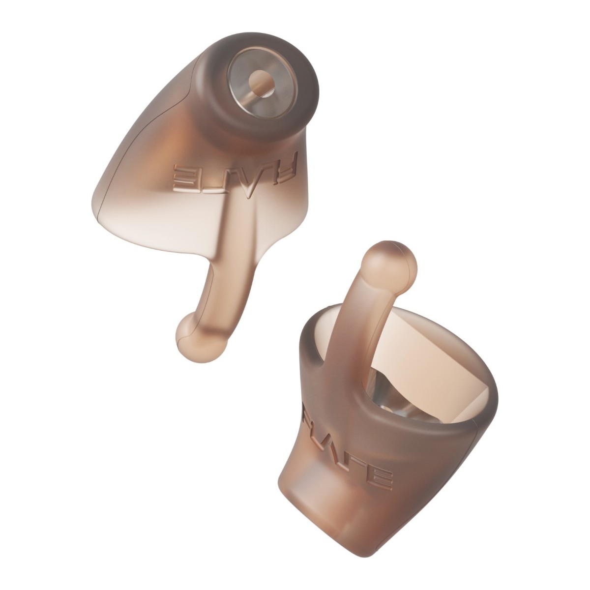 Click to view product details and reviews for Flare Audio Calmer Extra Mini Silicone Translucent Dark Tan.