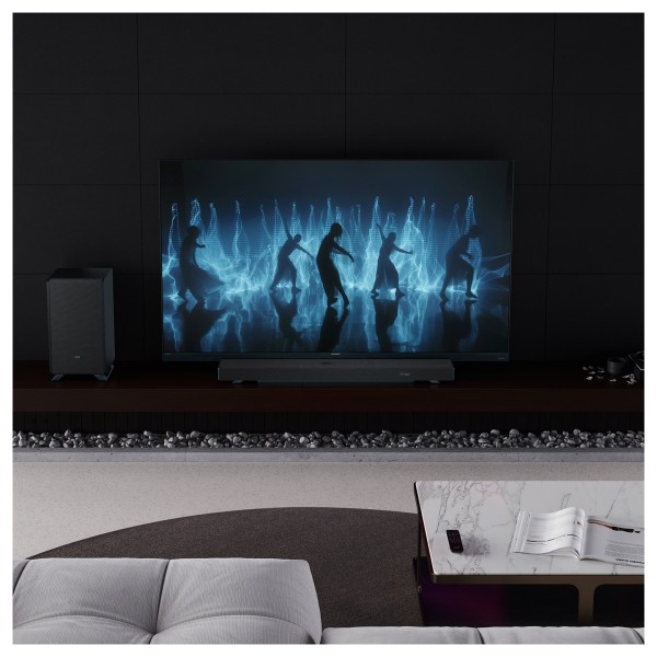 Sharp Q Range Soundbar 3.1.2 Channel Soundbar with Wireless Subwoofer, Black lifestyle  4 