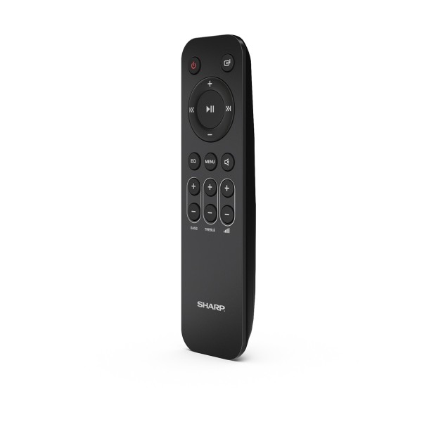 Sharp Q Range Soundbar 3.1.2 Channel Soundbar with Wireless Subwoofer, Black remote 