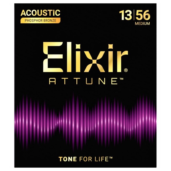 Elixir 21102 ATTUNE 92/8 Phosphor Bronze Medium, 13-56