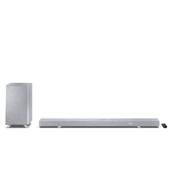 Sharp Q Range Soundbar 3.1.2 Channel Soundbar with Wireless Subwoofer, Silver