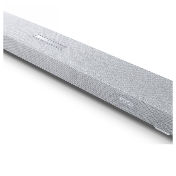 Sharp Q Range Soundbar 3.1.2 Channel Soundbar with Wireless Subwoofer, Silver bar buttons 