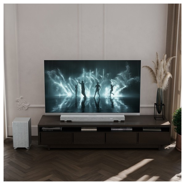 Sharp Q Range Soundbar 3.1.2 Channel Soundbar with Wireless Subwoofer, Silver lifestyle 1
