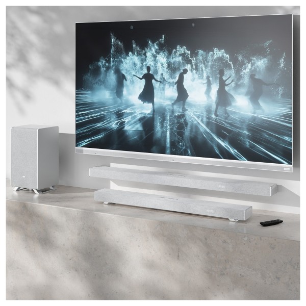 Sharp Q Range Soundbar 3.1.2 Channel Soundbar with Wireless Subwoofer, Silver lifestyle 2 